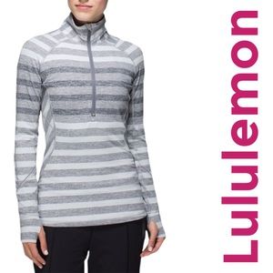 Heathered Gray striped 'Race your Pace' Lululemon